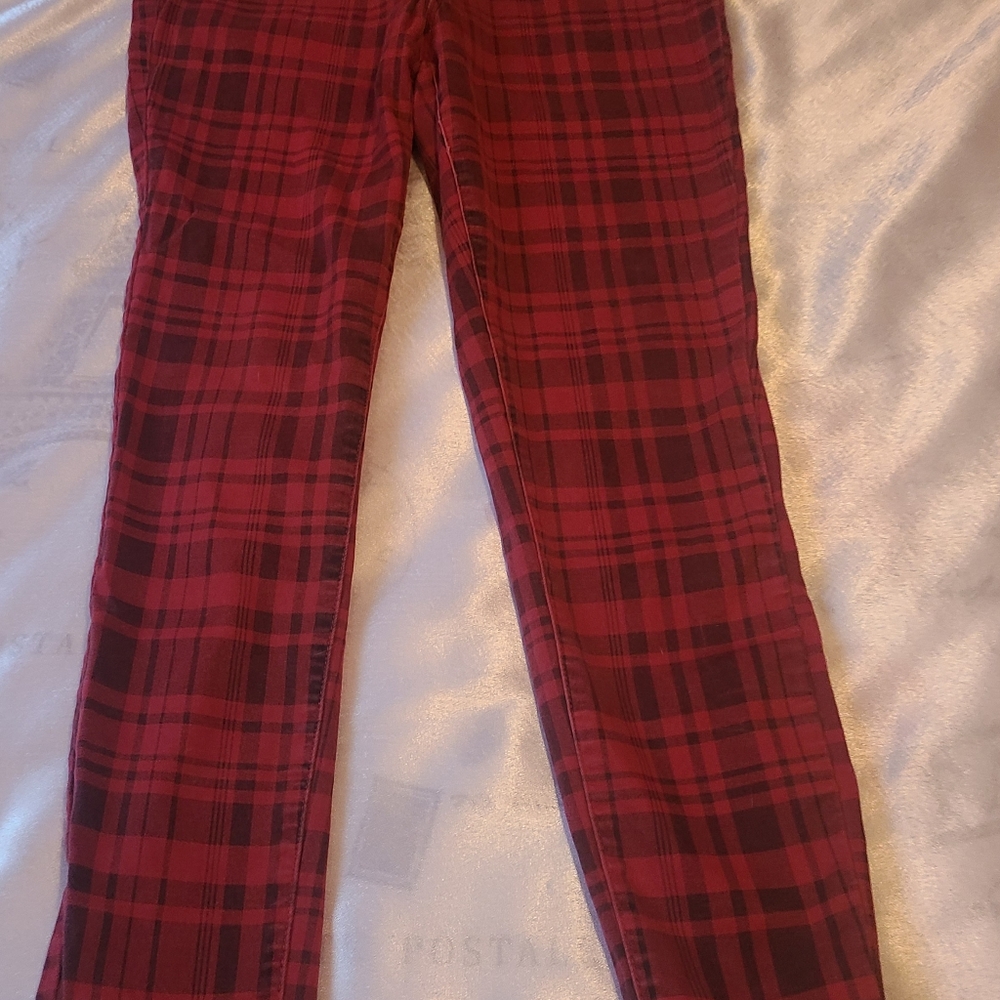 YMI Collection  red and black Plaid  Jeans  Size 15/32